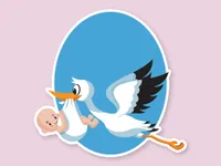 Stork Delivering Baby