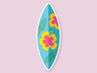 Floral Surfing Board