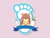 Teddy Bear in Blue Foot