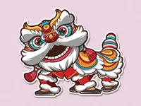 Lion Dance Costume Pose