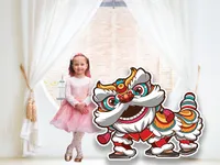 Lion Dance Costume Pose