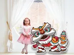 Lion Dance Costume Pose