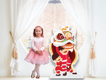 Boy and Girl with Lion Dance