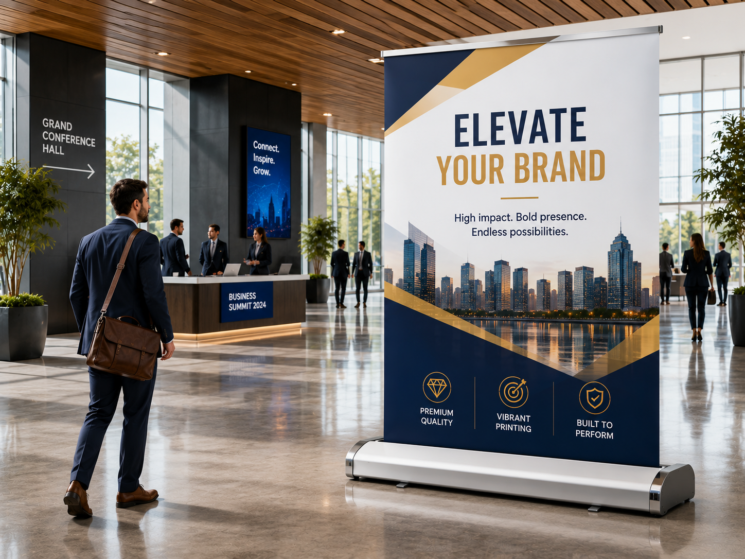Deluxe Wide Base Retractable Banner